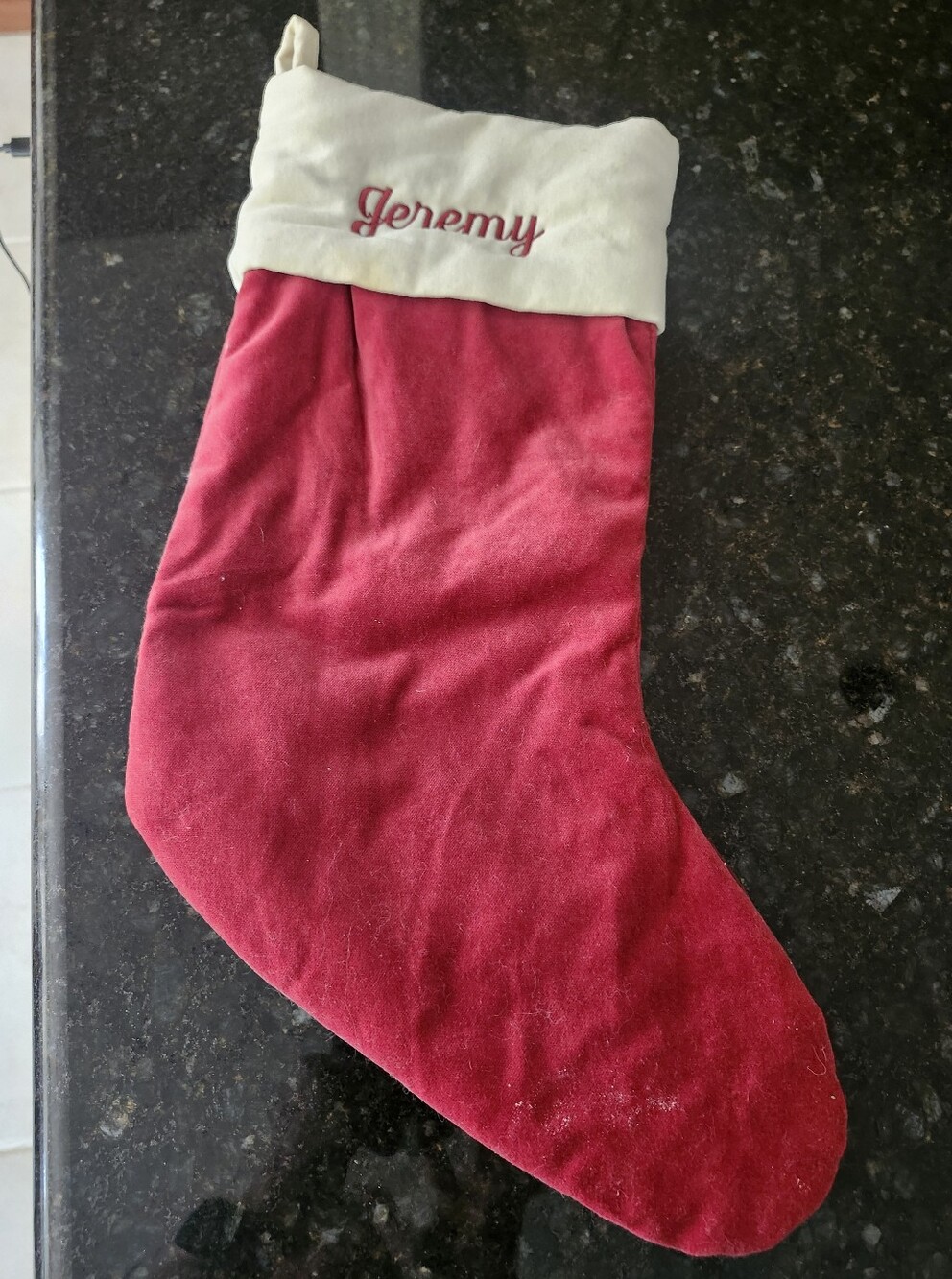 Pottery Barn Cream and Red Embroidered Textile